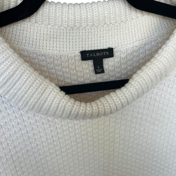 Talbots Women's Cream Textured Sabrina Cowl Neck Sweater Size Large - Picture 6 of 8